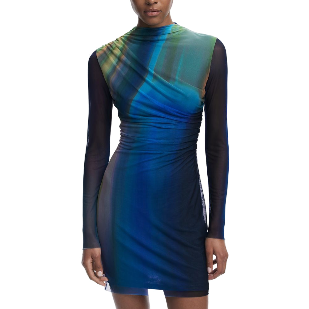 Blue Polyester Women Dress Desigual M