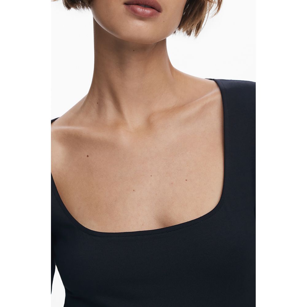 Black Cotton Women Dress Desigual