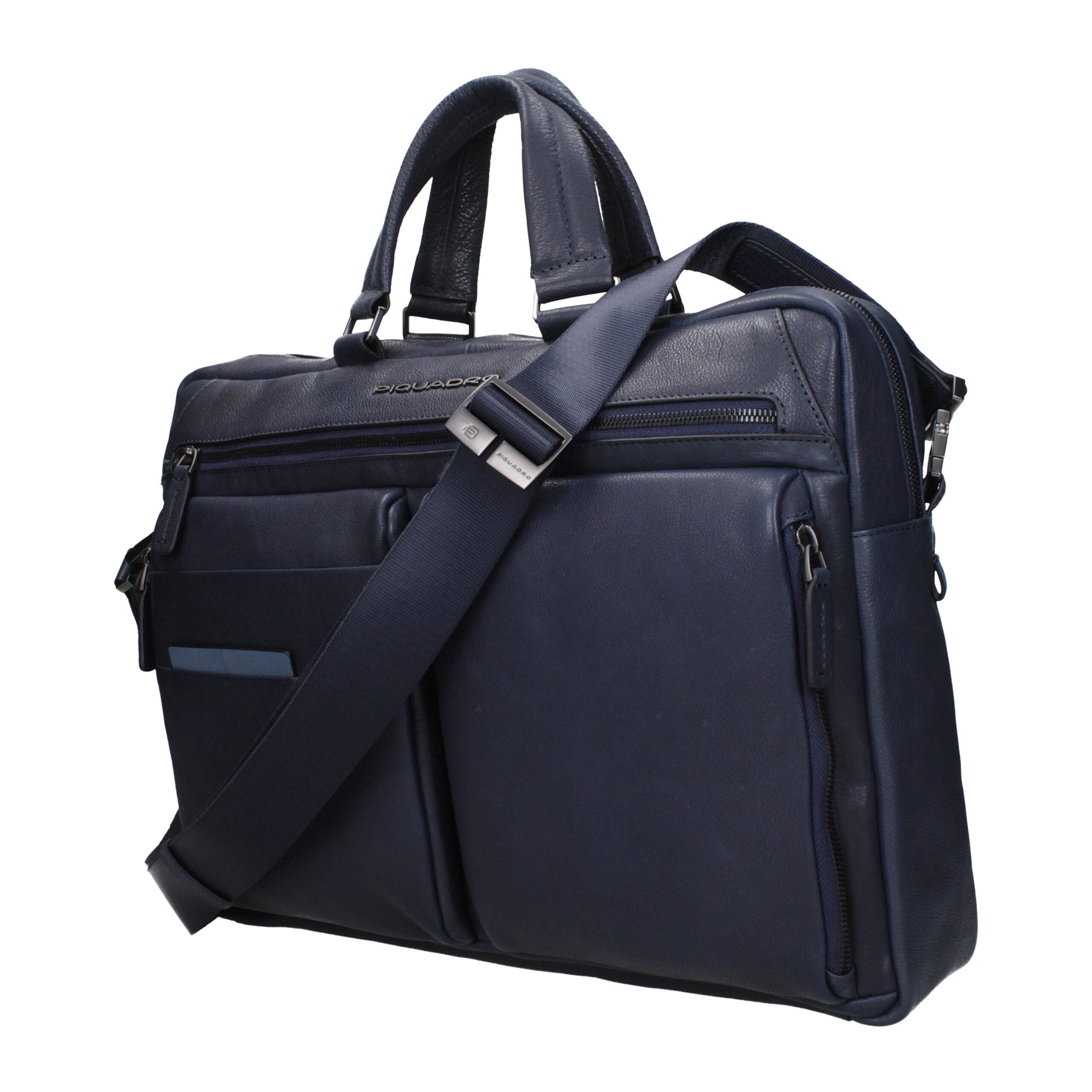 Blue Leather Business And Laptop Bags Piquadro