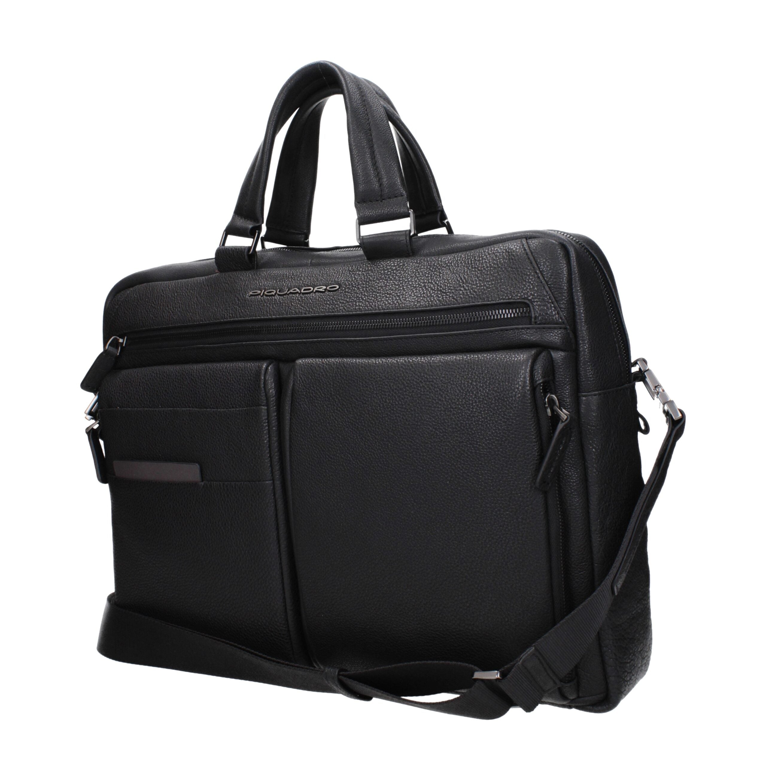 Black Leather Business And Laptop Bags Piquadro