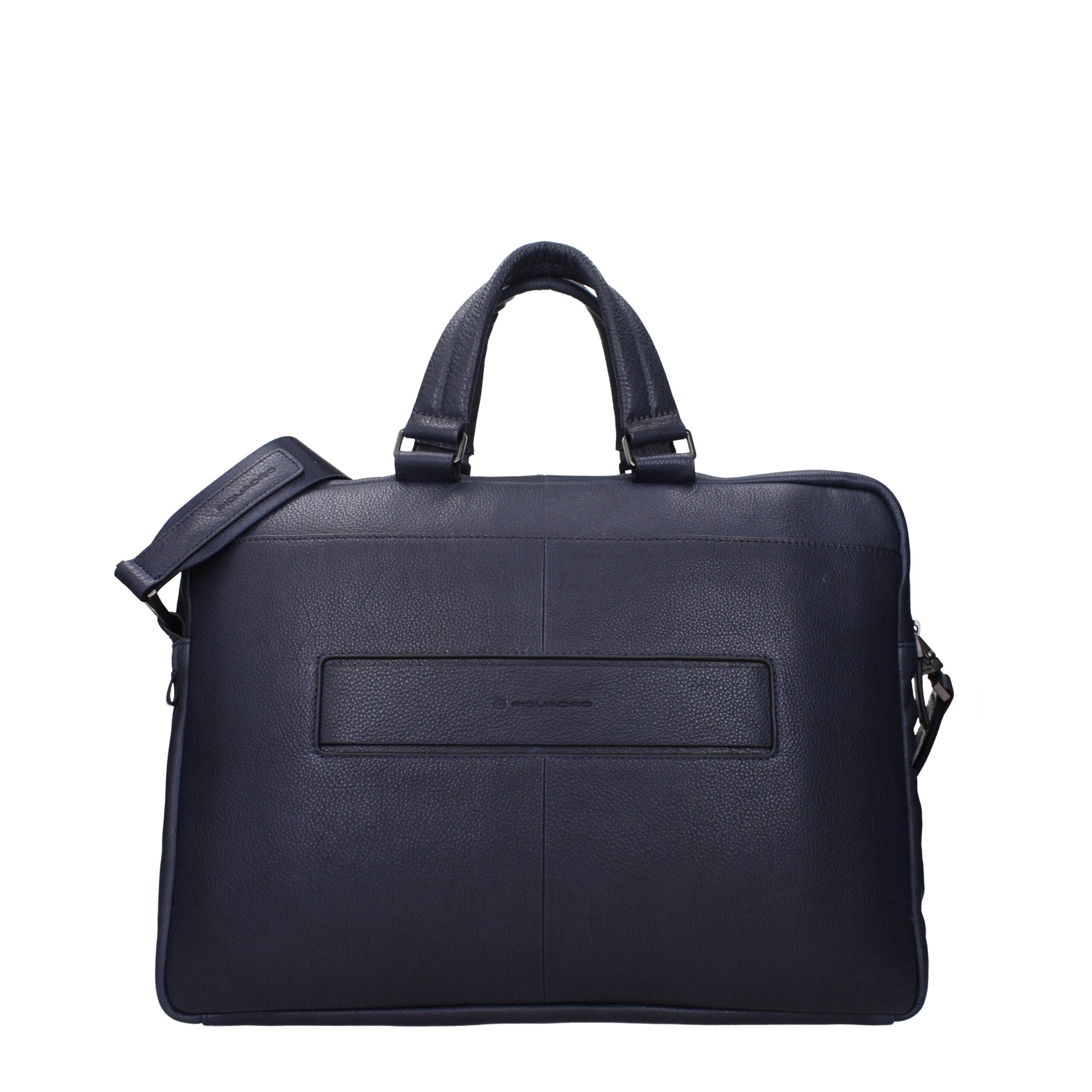 Blue Leather Business And Laptop Bags Piquadro