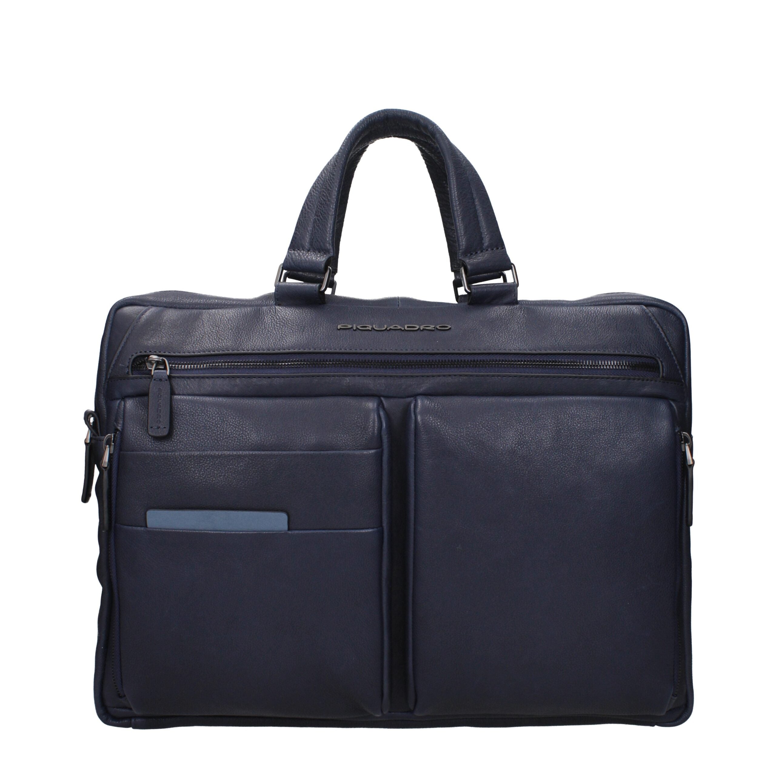 Blue Leather Business And Laptop Bags Piquadro