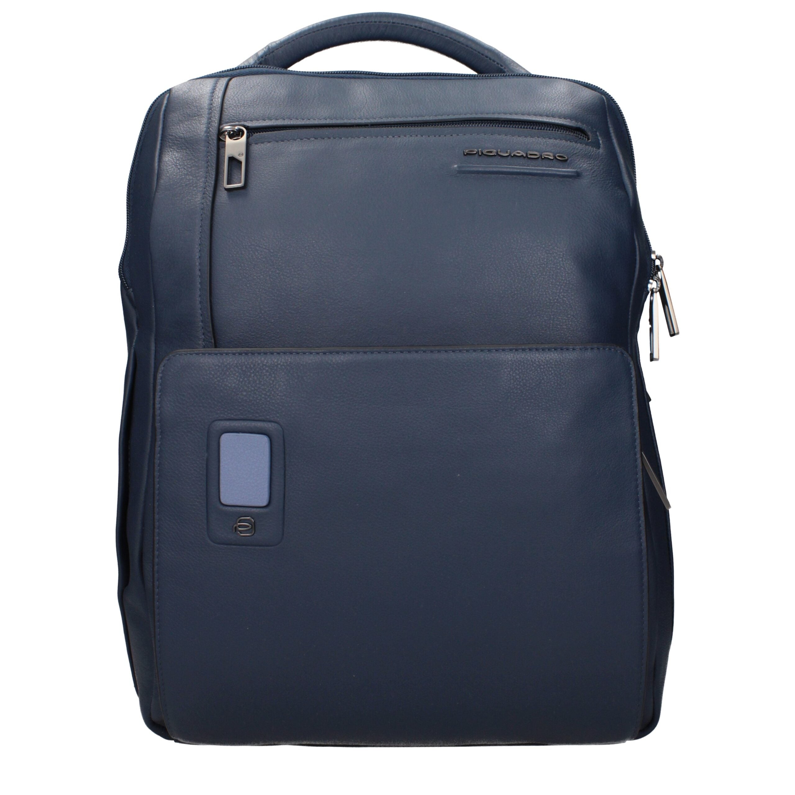 Blue Leather Backpacks Piquadro