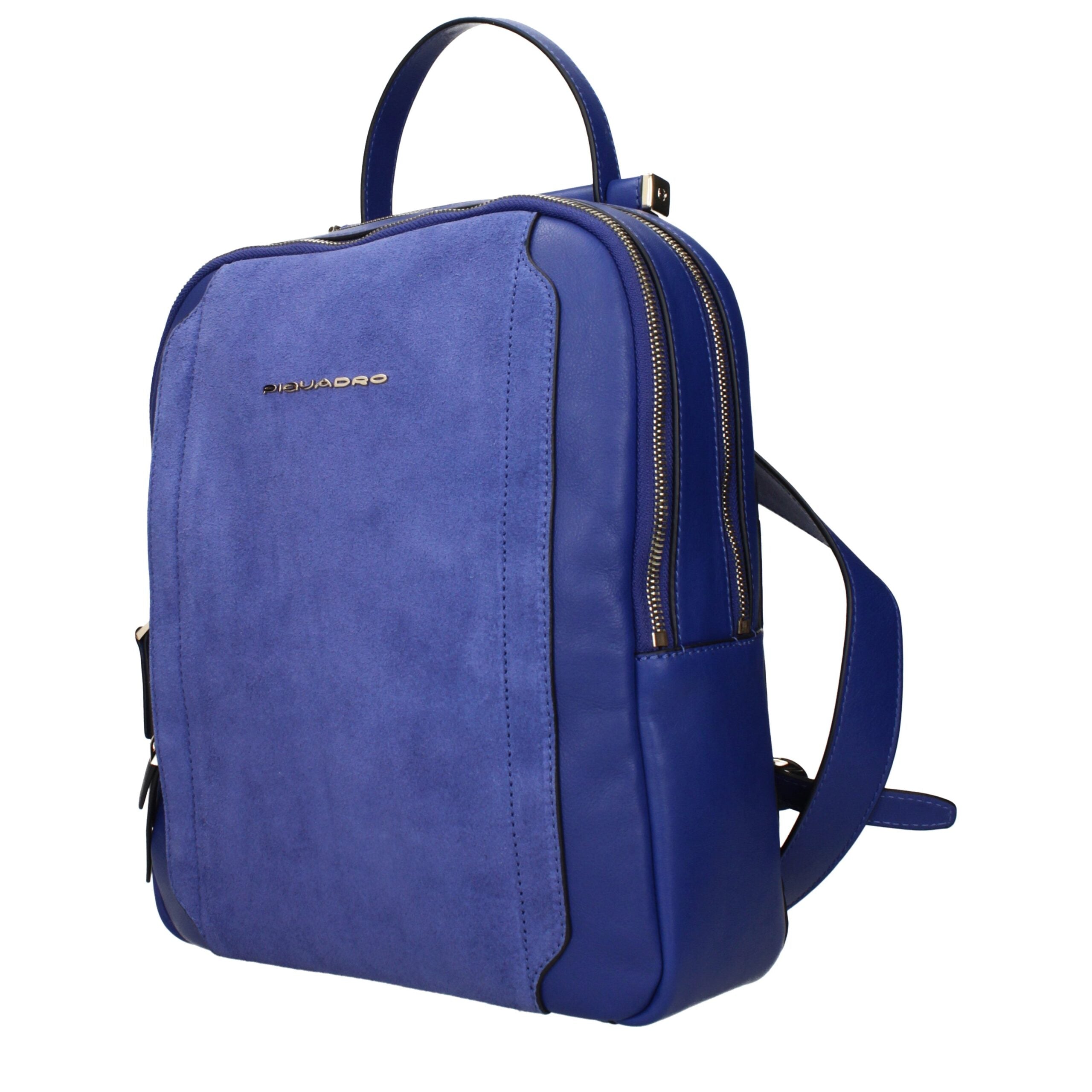 Blue Leather Backpacks Piquadro