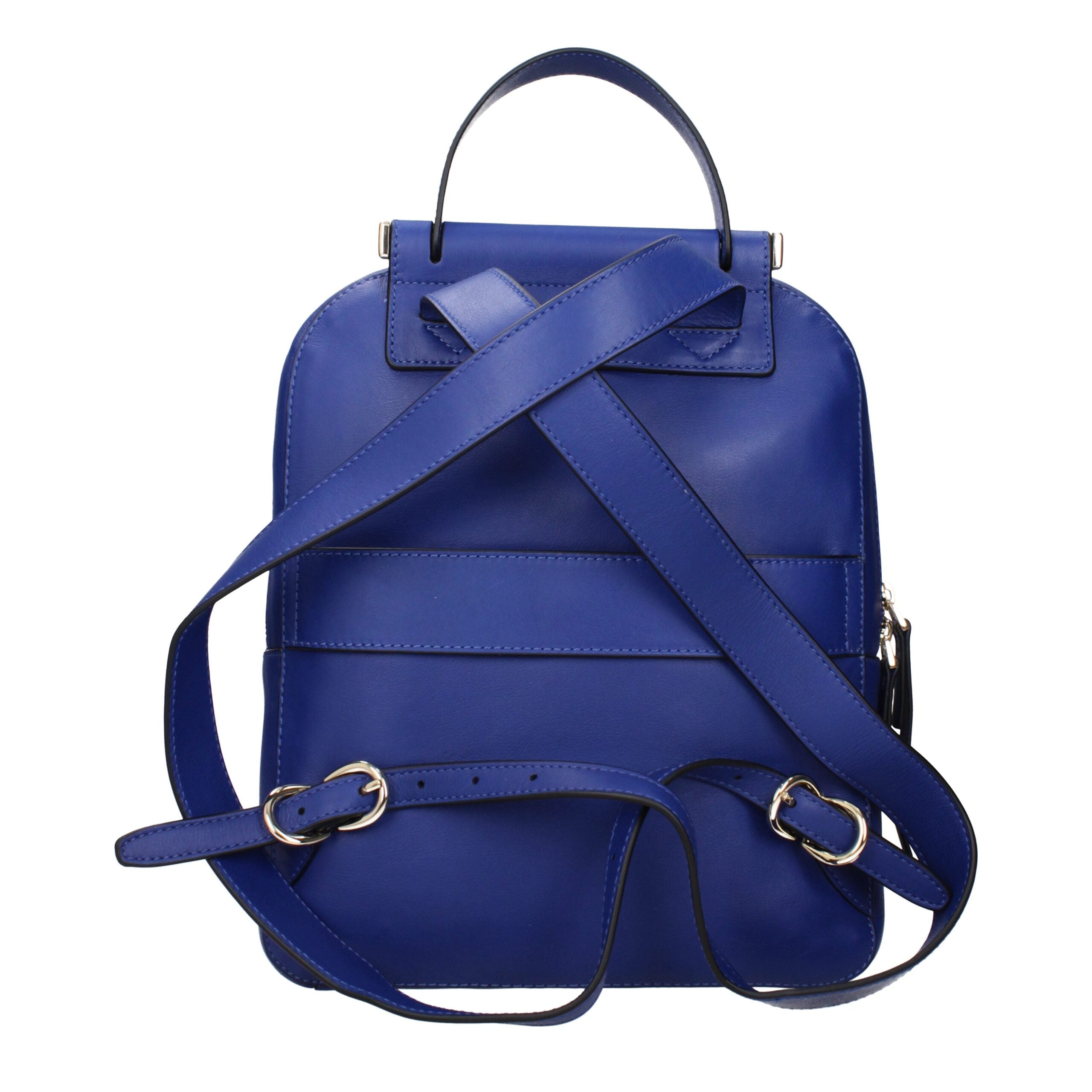 Blue Leather Backpacks Piquadro