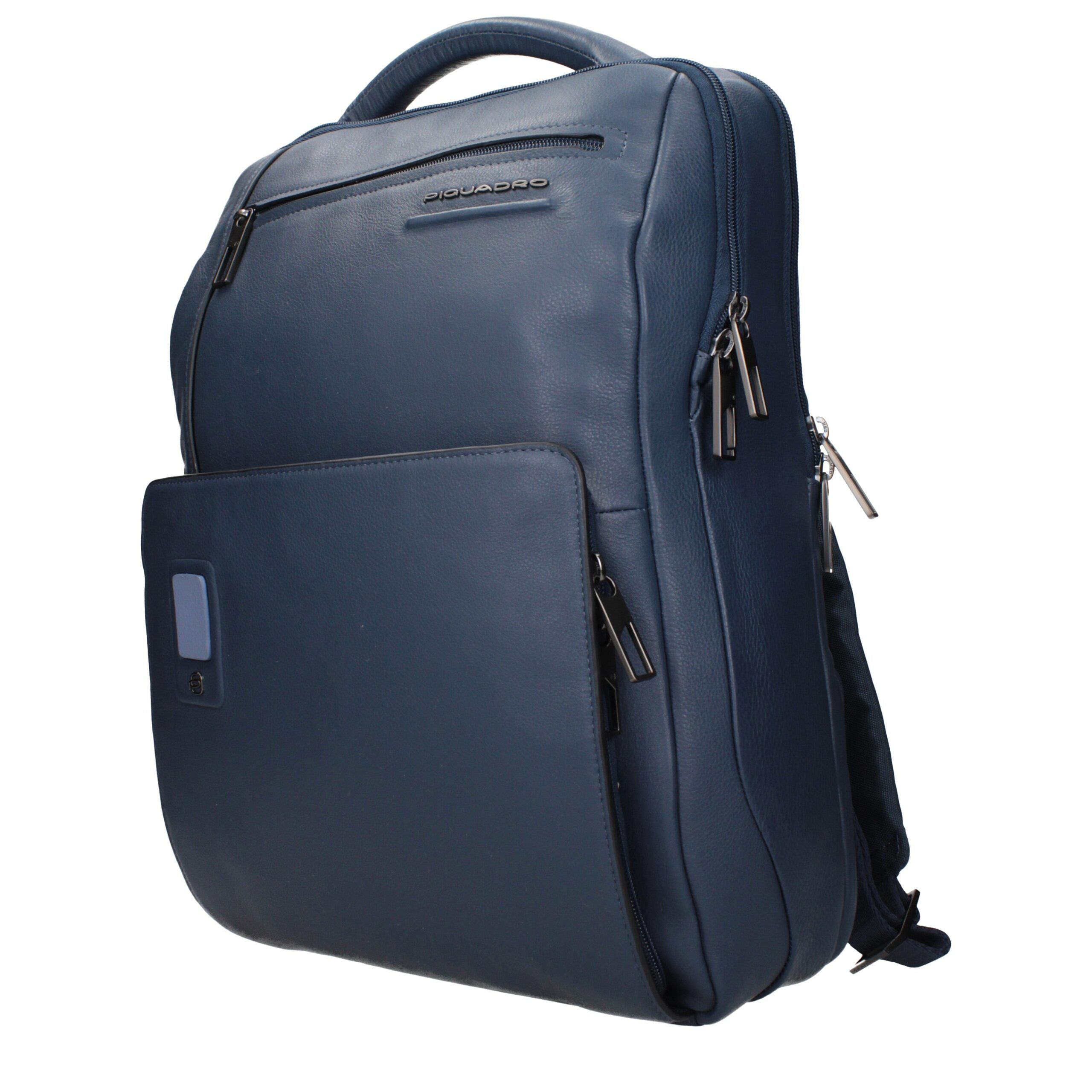 Blue Leather Backpacks Piquadro