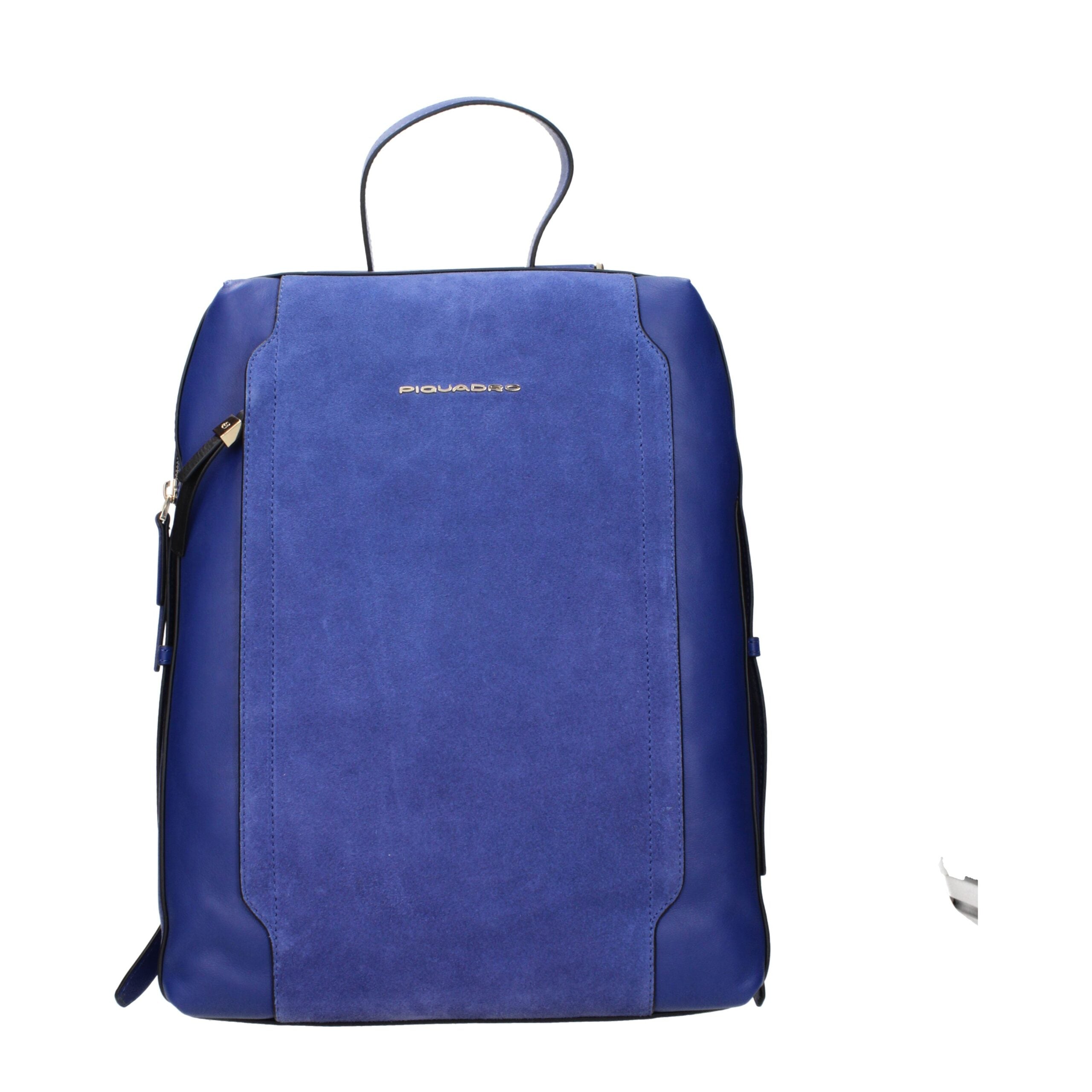 Blue Leather Backpacks Piquadro