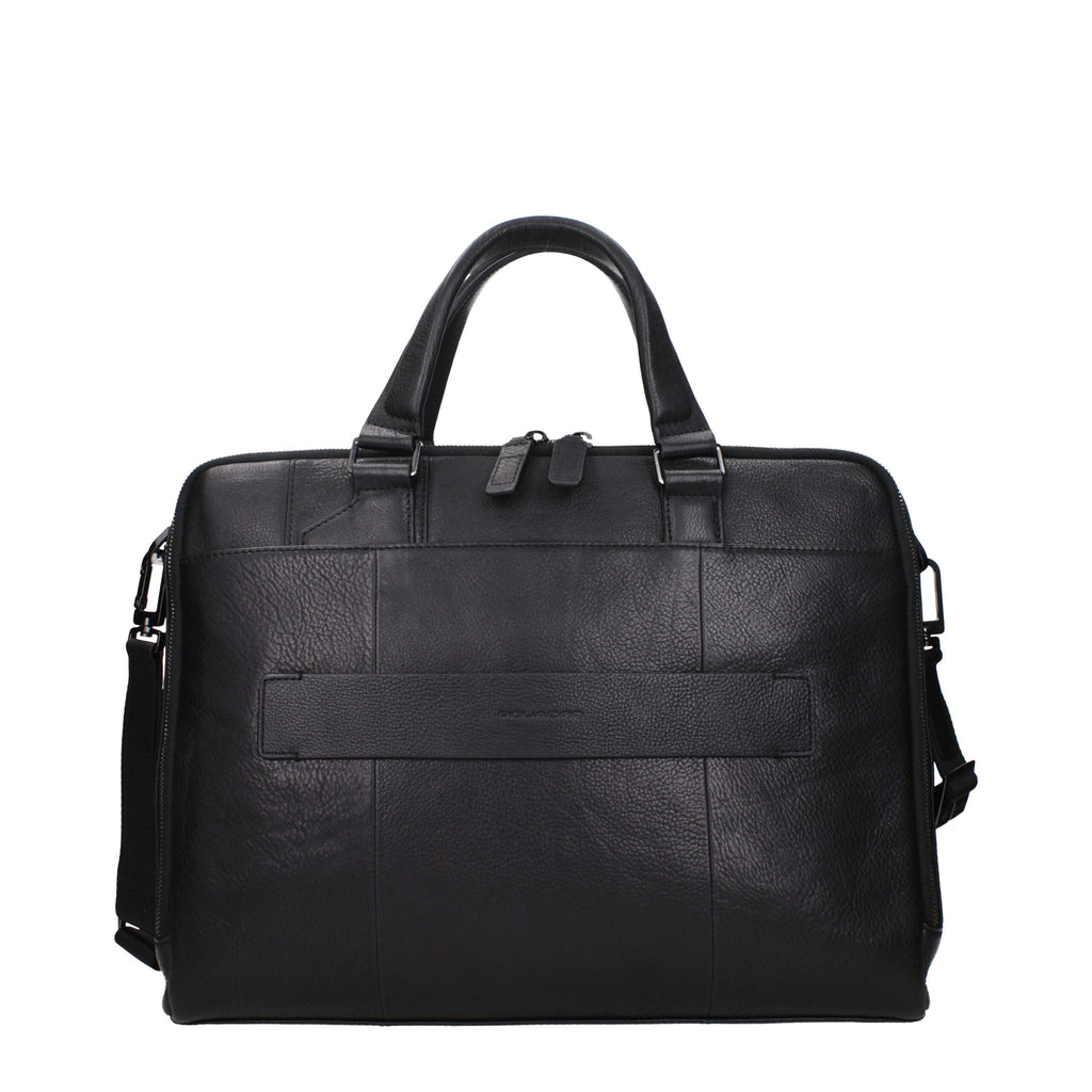 Black Leather Business And Laptop Bags Piquadro