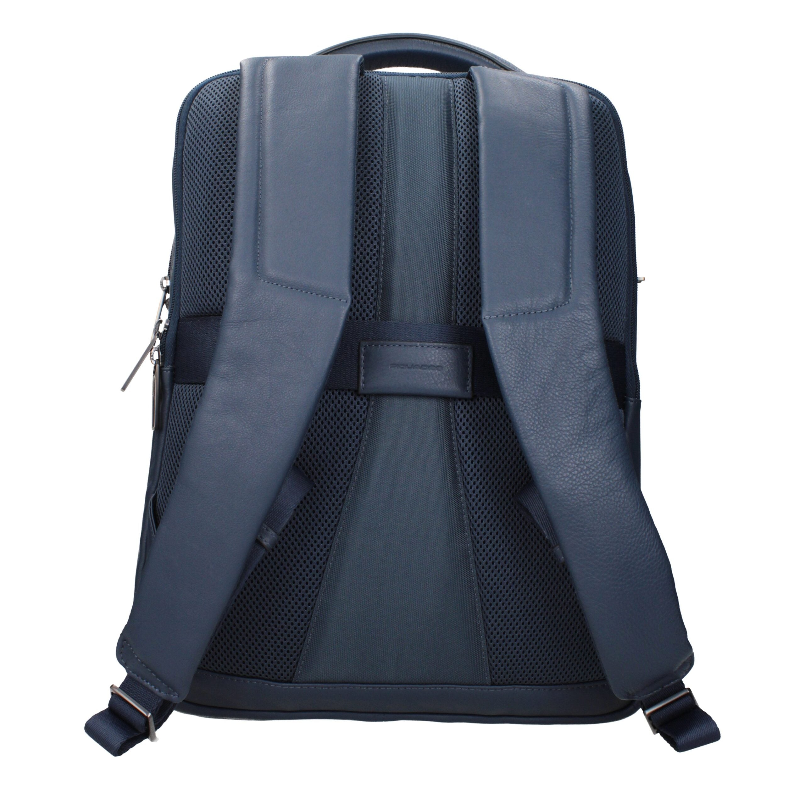 Blue Leather Backpacks Piquadro