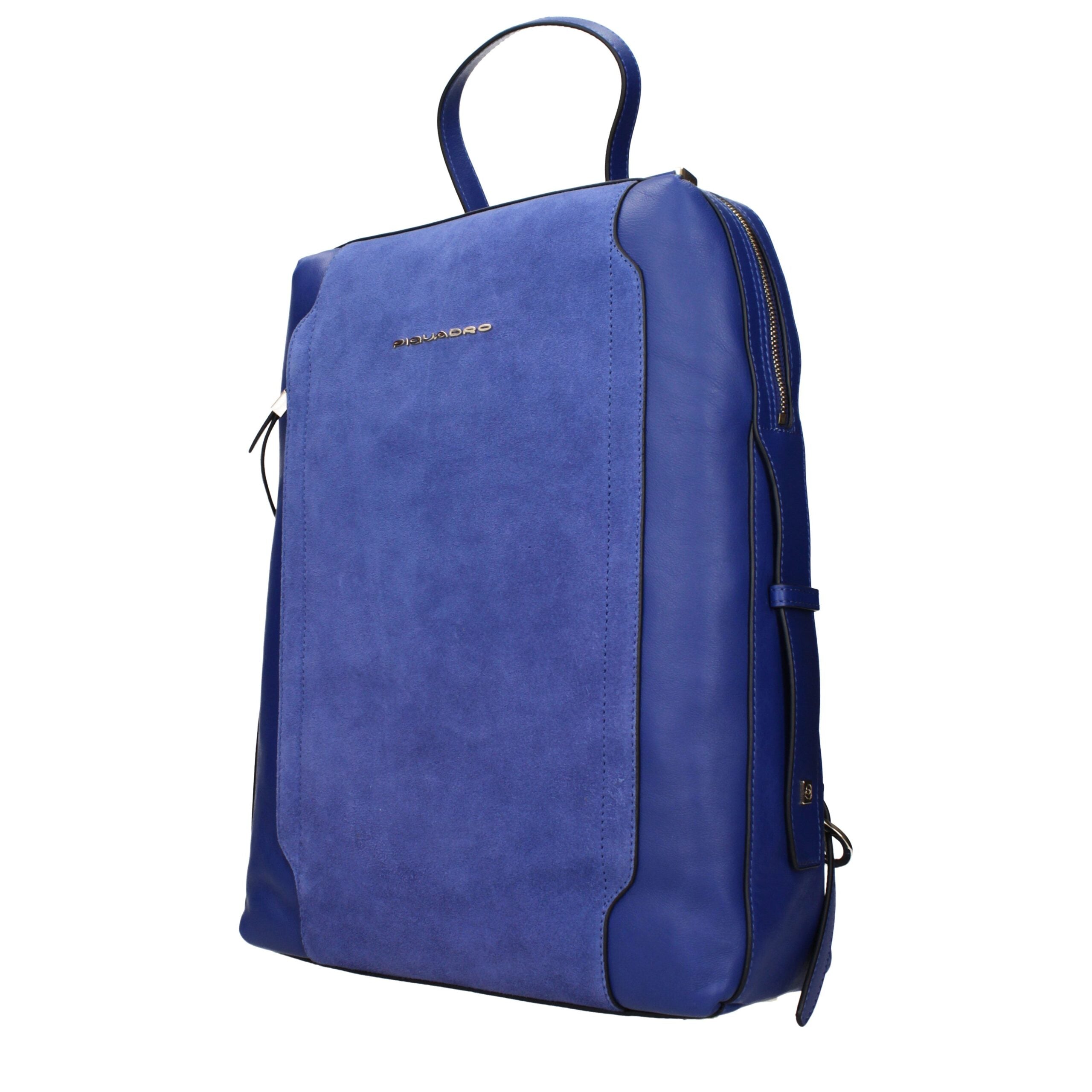 Blue Leather Backpacks Piquadro