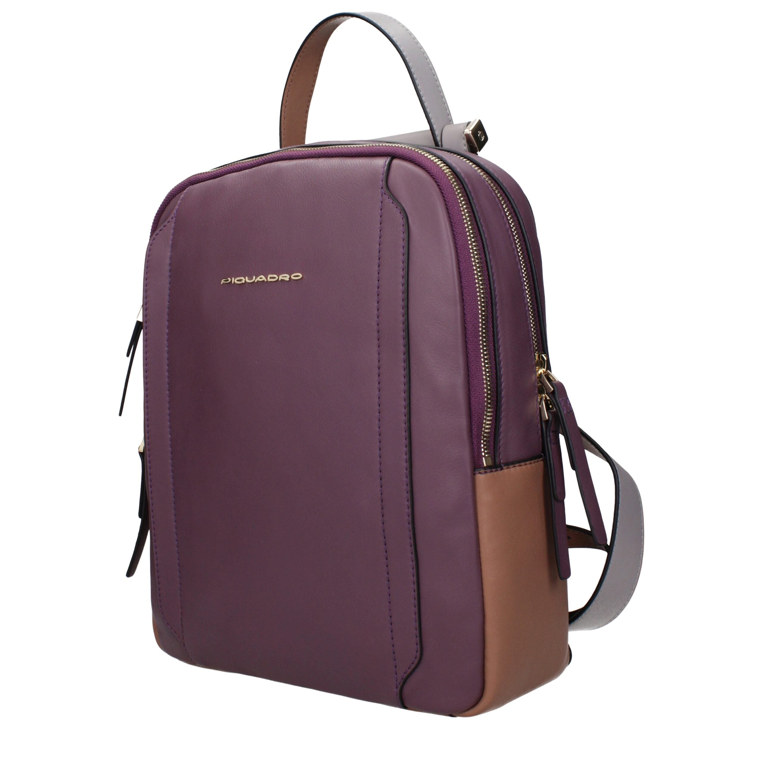 Purple Leather Backpacks Piquadro