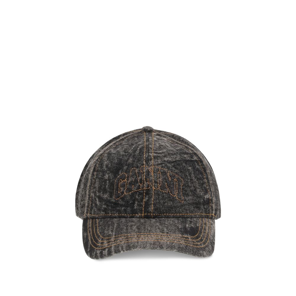 Denim Baseball Hat Ganni