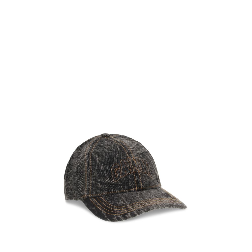 Denim Baseball Hat Ganni