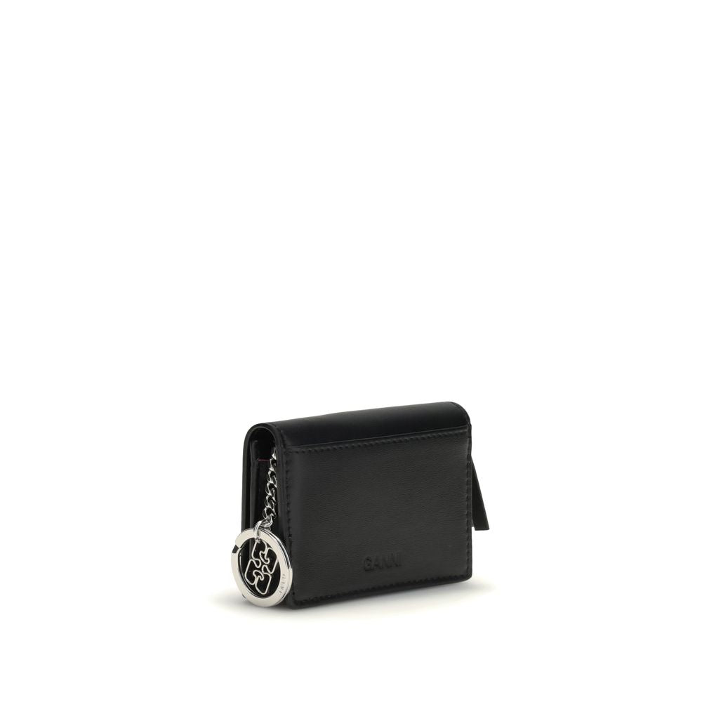 GANNI CARD HOLDER WITH FLAP BLUE DOG Ganni