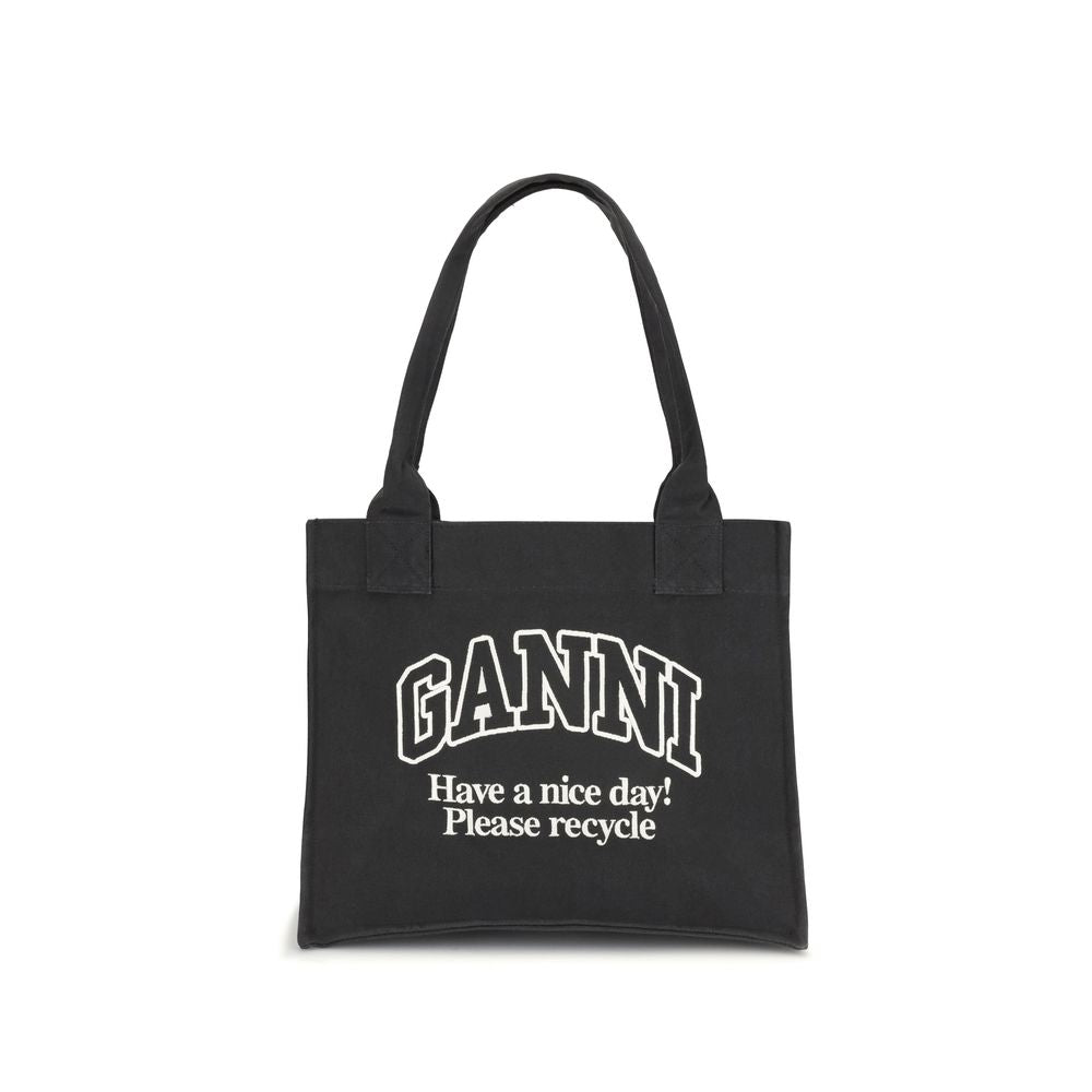 Logo canvas Tote Bag Ganni