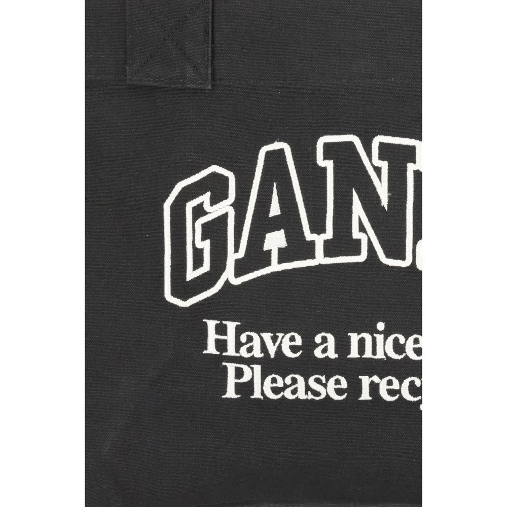 Logo canvas Tote Bag Ganni