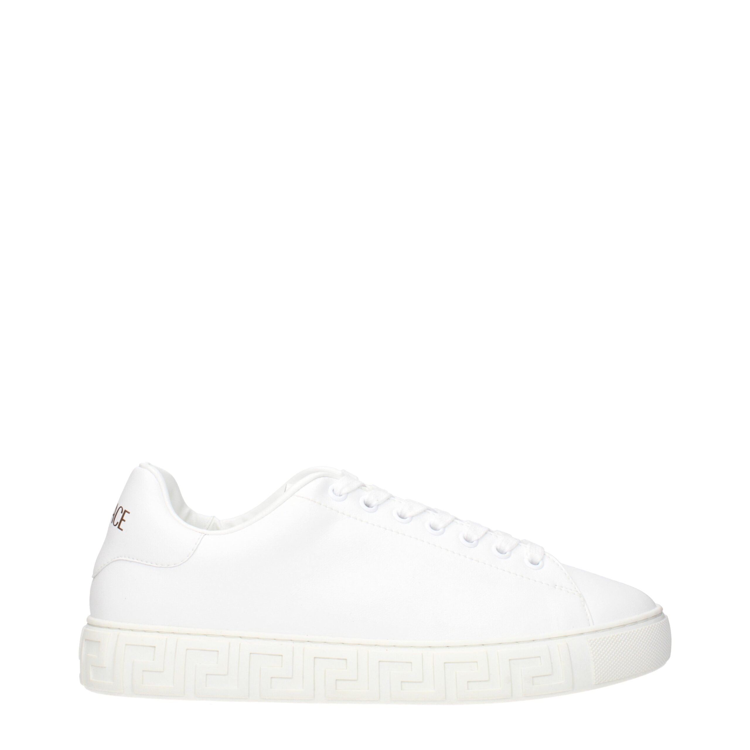 White Leather Low Tops Versace