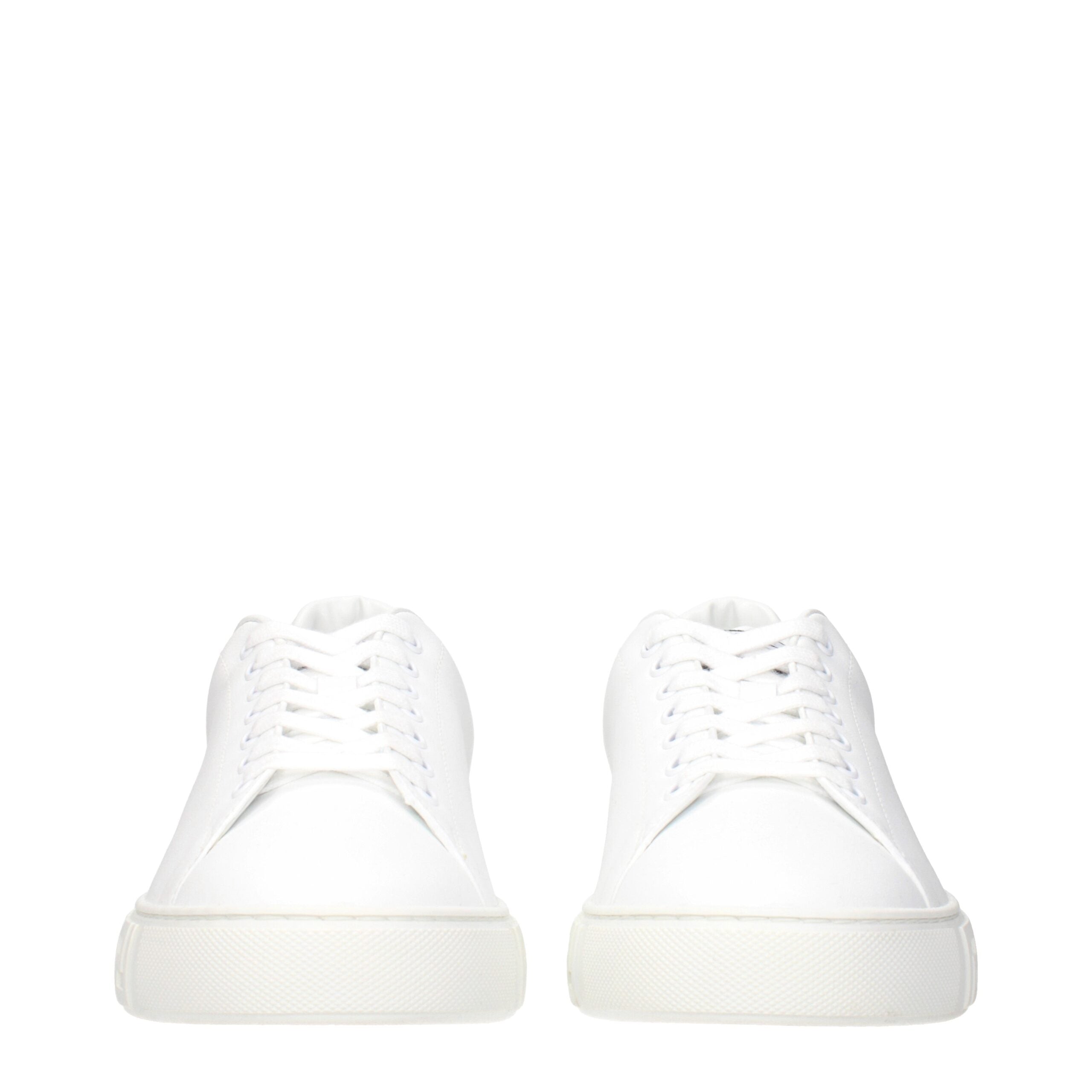 White Leather Low Tops Versace
