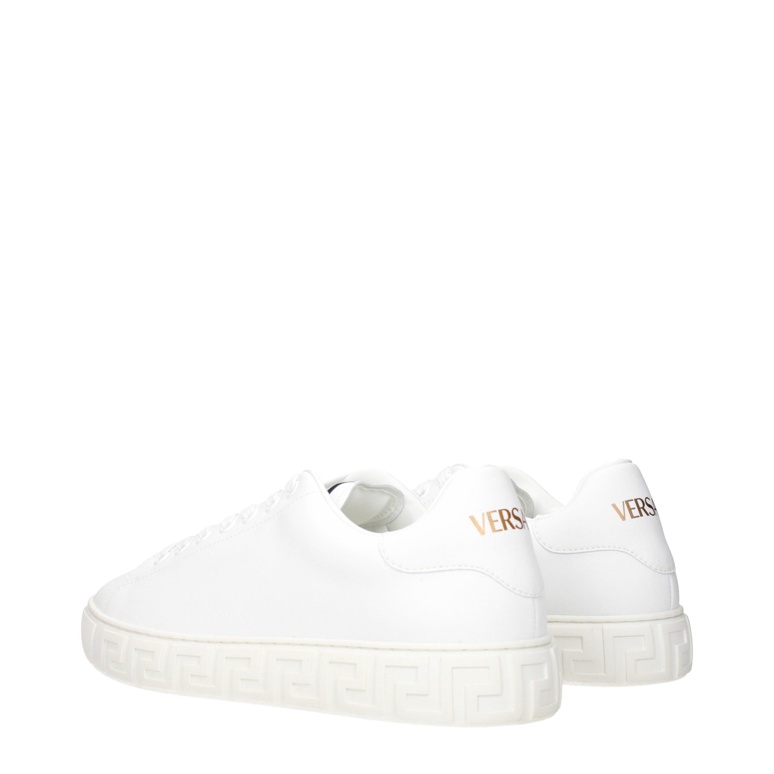 White Leather Low Tops Versace