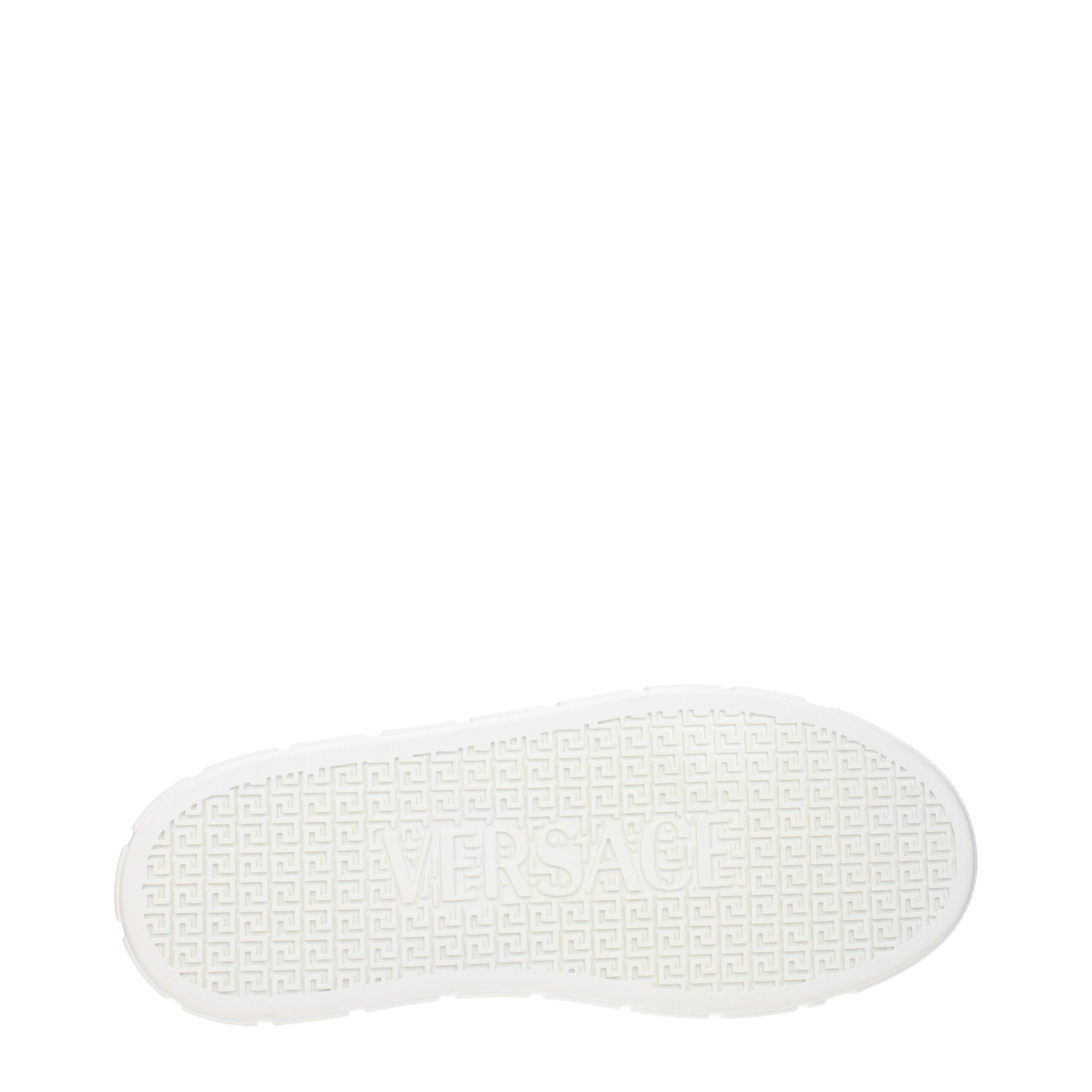 White Leather Low Tops Versace