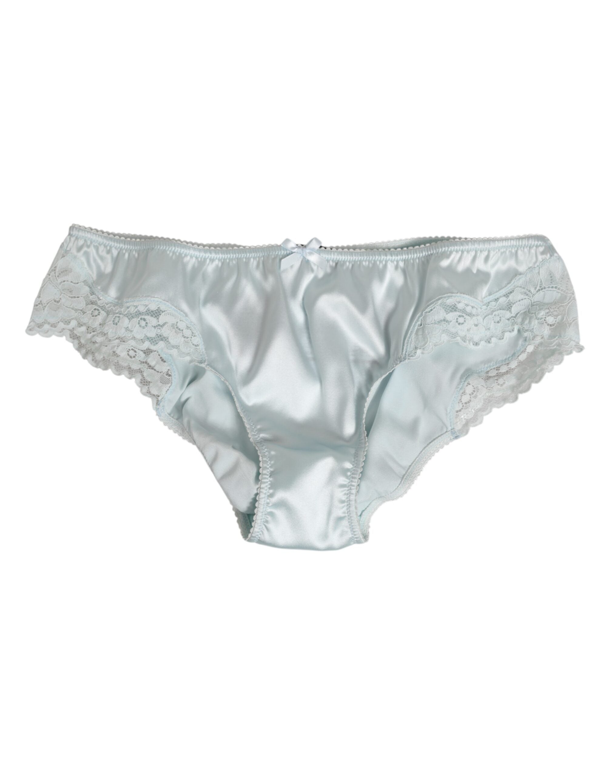 Gray Silk Satin Floral Lace Panty Brief Underwear Dolce & Gabbana