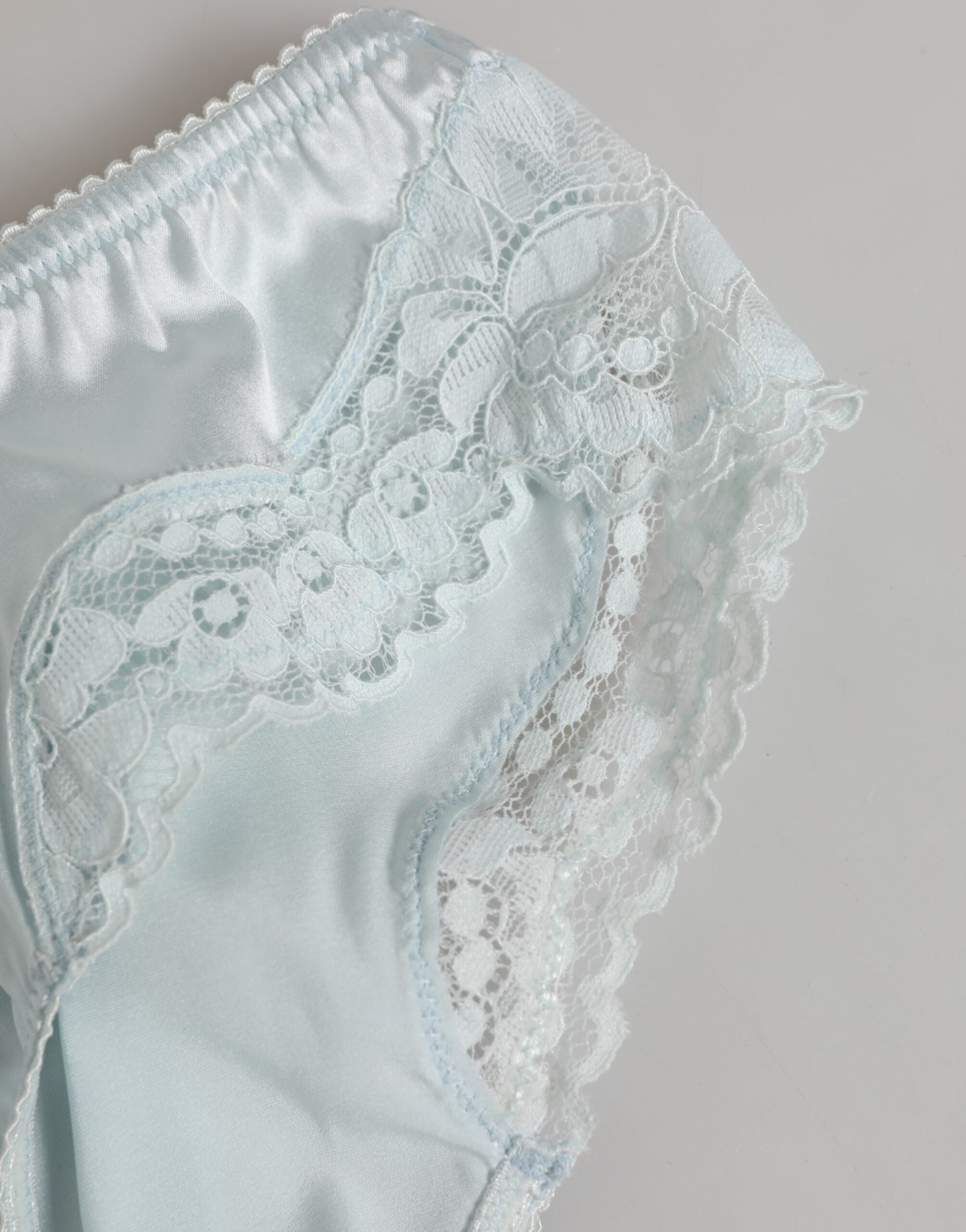 Gray Silk Satin Floral Lace Panty Brief Underwear Dolce & Gabbana