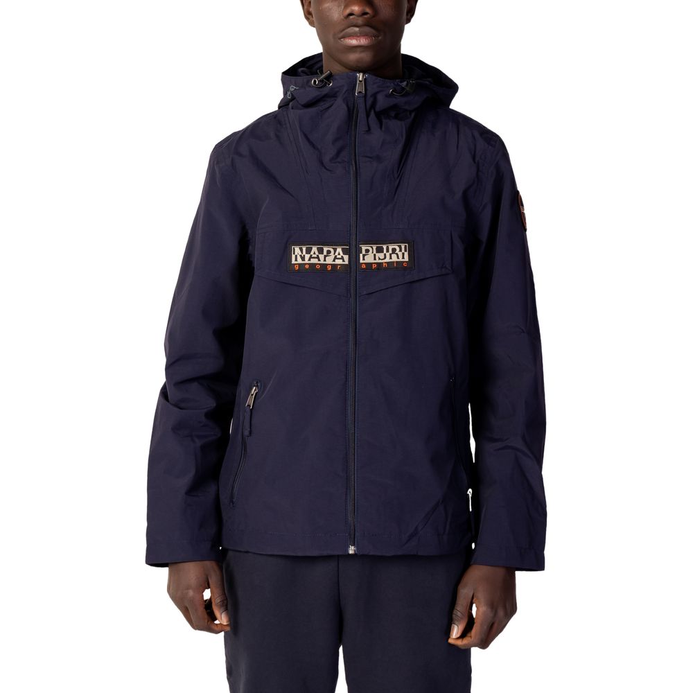 Blue Polyester Jackets & Coat Napapijri
