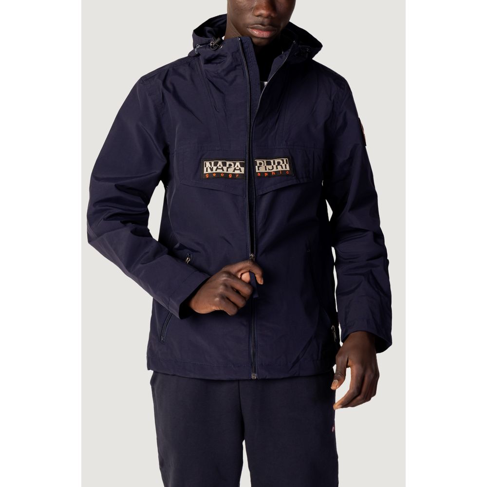Blue Polyester Jackets & Coat Napapijri