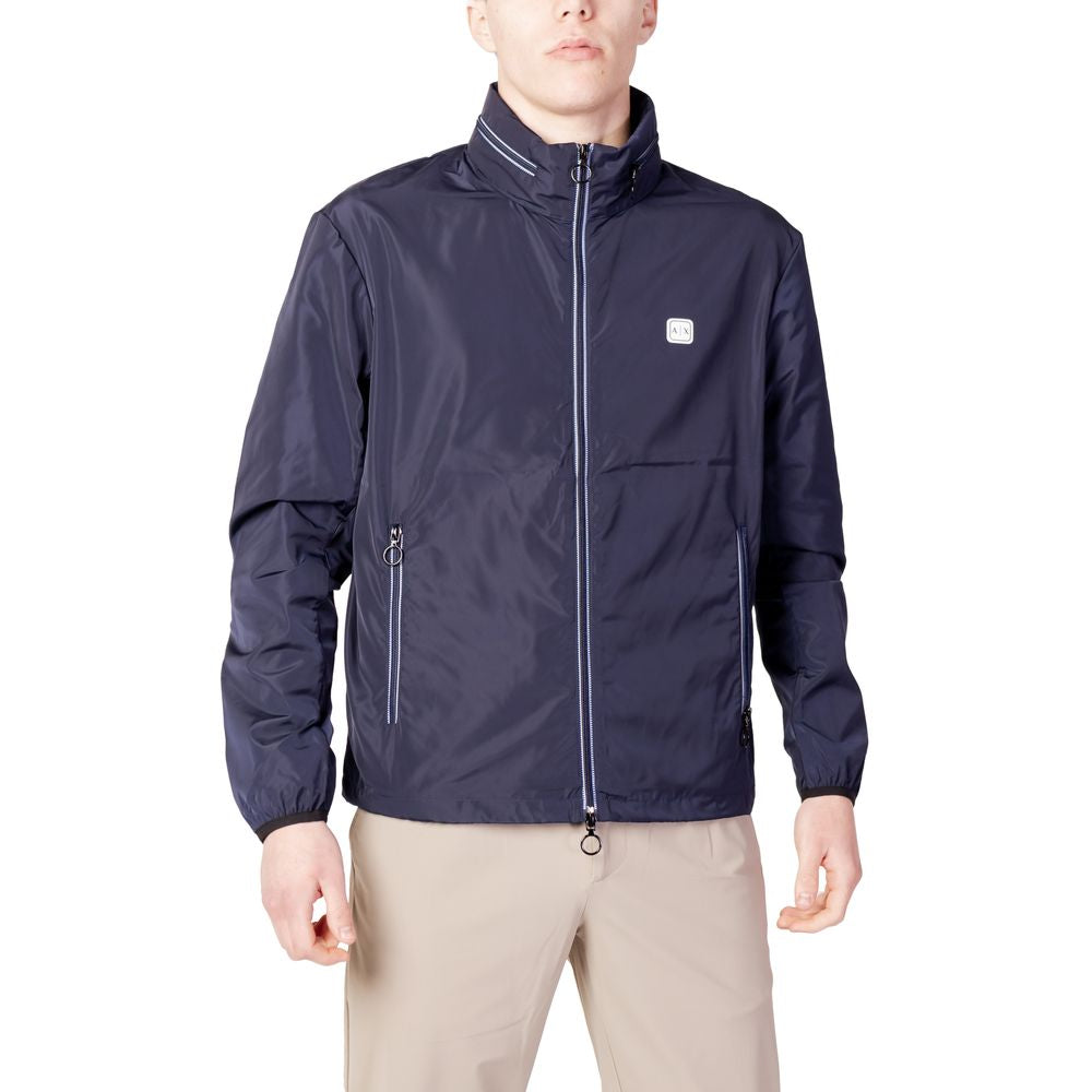Blue Polyester Jackets & Coat Armani Exchange