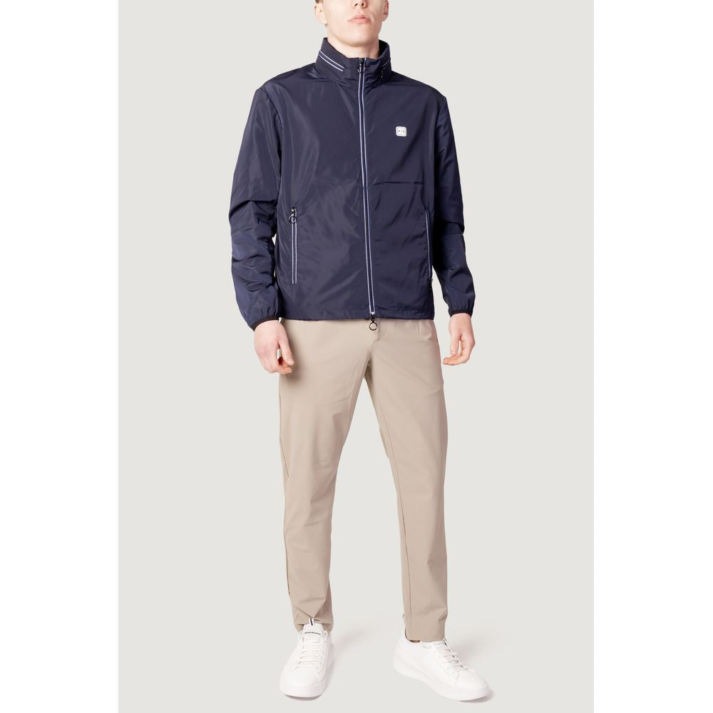 Blue Polyester Jackets & Coat Armani Exchange