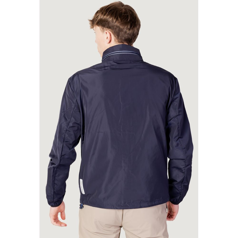Blue Polyester Jackets & Coat Armani Exchange