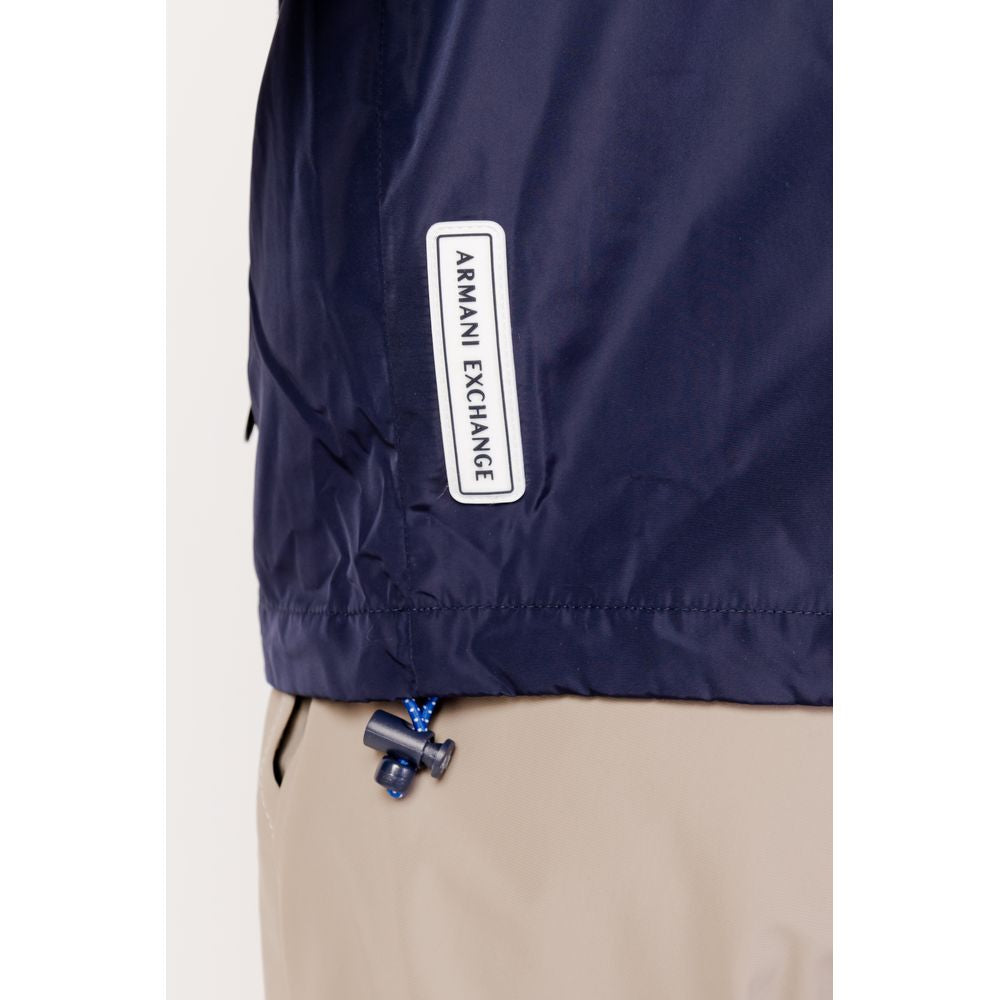 Blue Polyester Jackets & Coat Armani Exchange