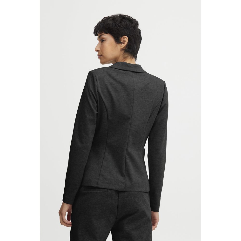 Gray Polyester Blazer ICHI