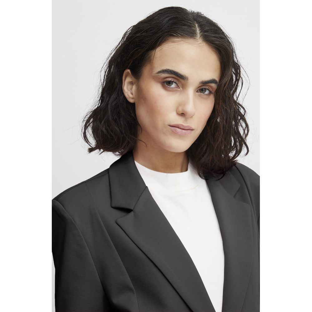 Black Recycled Polyester Blazer ICHI