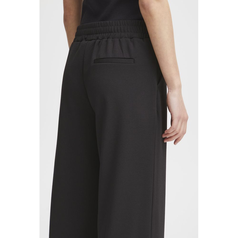 Black Recycled Polyurethane Pant ICHI