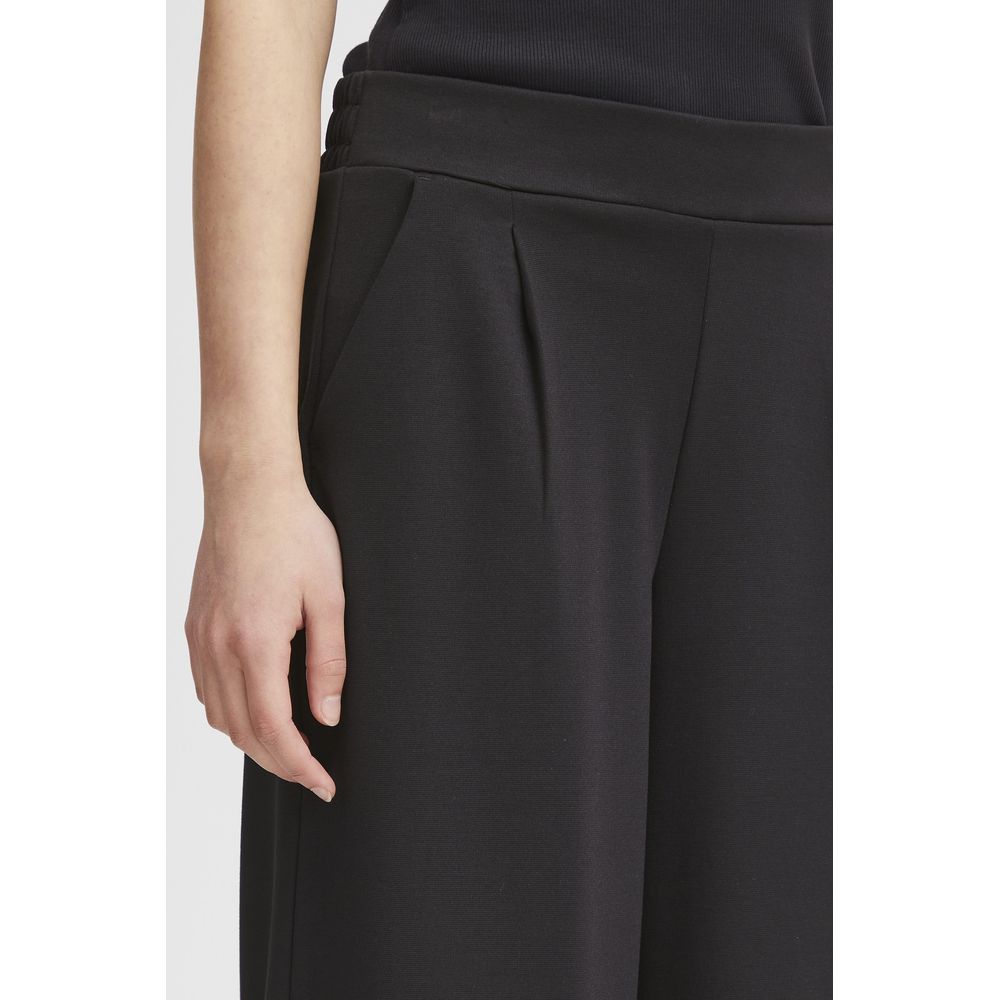 Black Recycled Polyurethane Pant ICHI