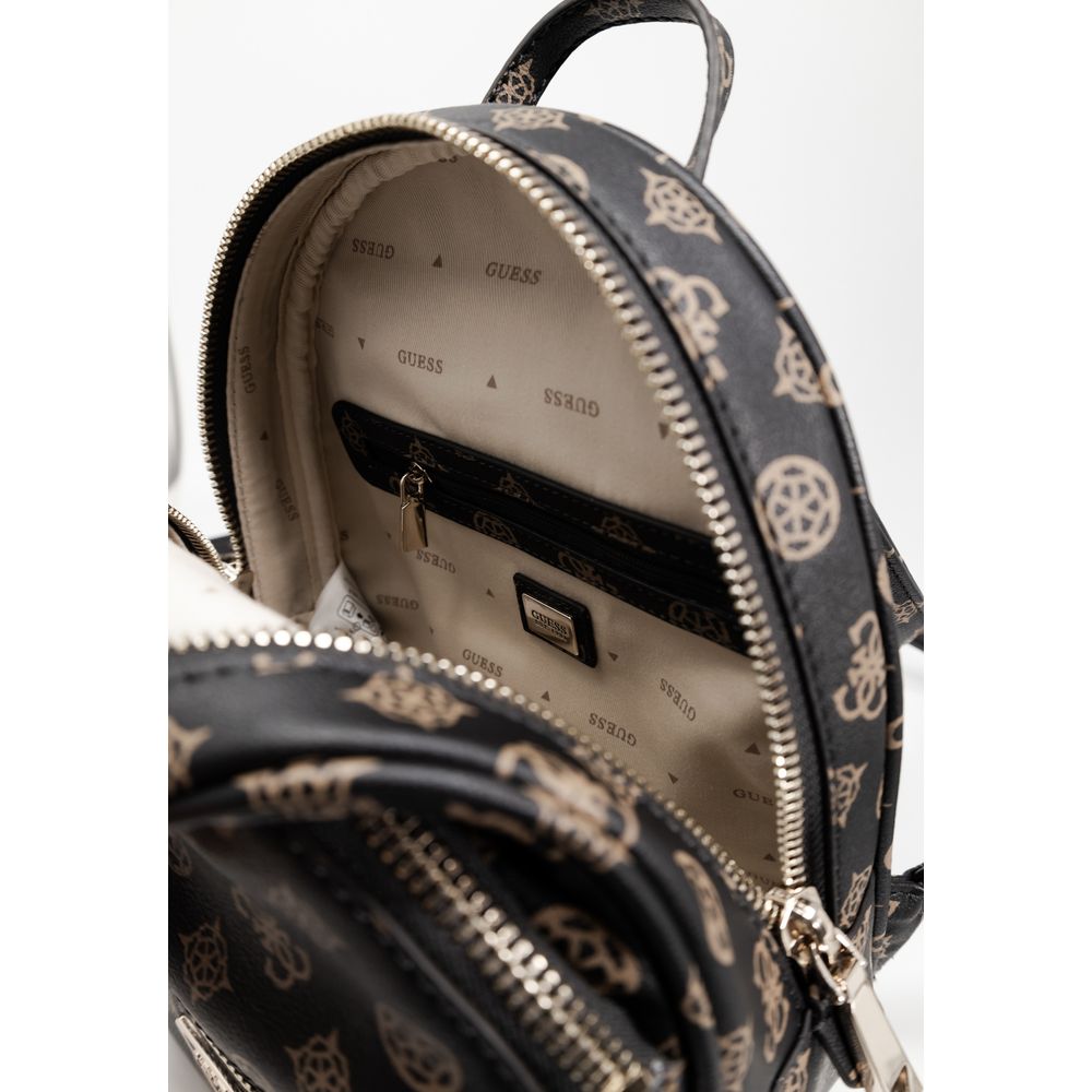 Brown Polyethylene Backpack Guess