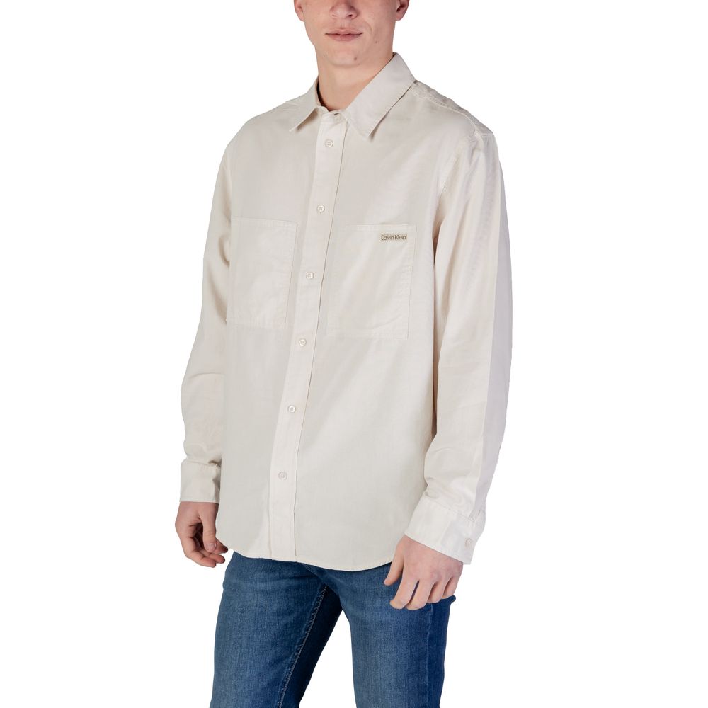 Beige Recycled Cotton Shirt Calvin Klein Jeans