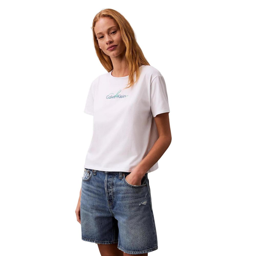White Recycled Cotton T-Shirt Calvin Klein Jeans