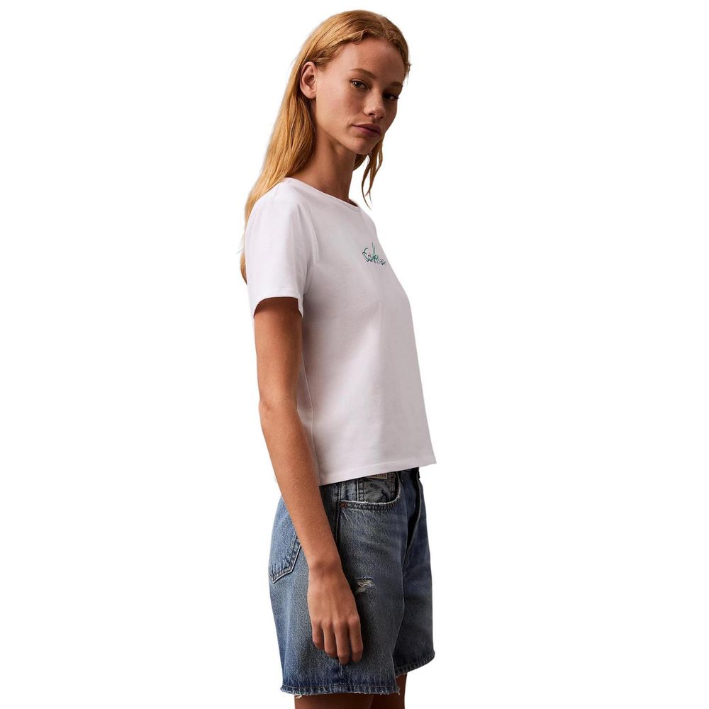 White Recycled Cotton T-Shirt Calvin Klein Jeans