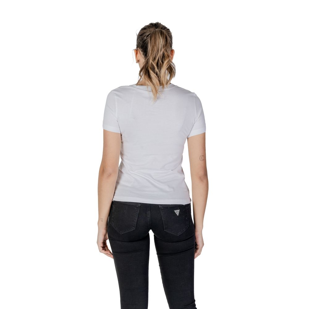 White Cotton T-Shirt Guess