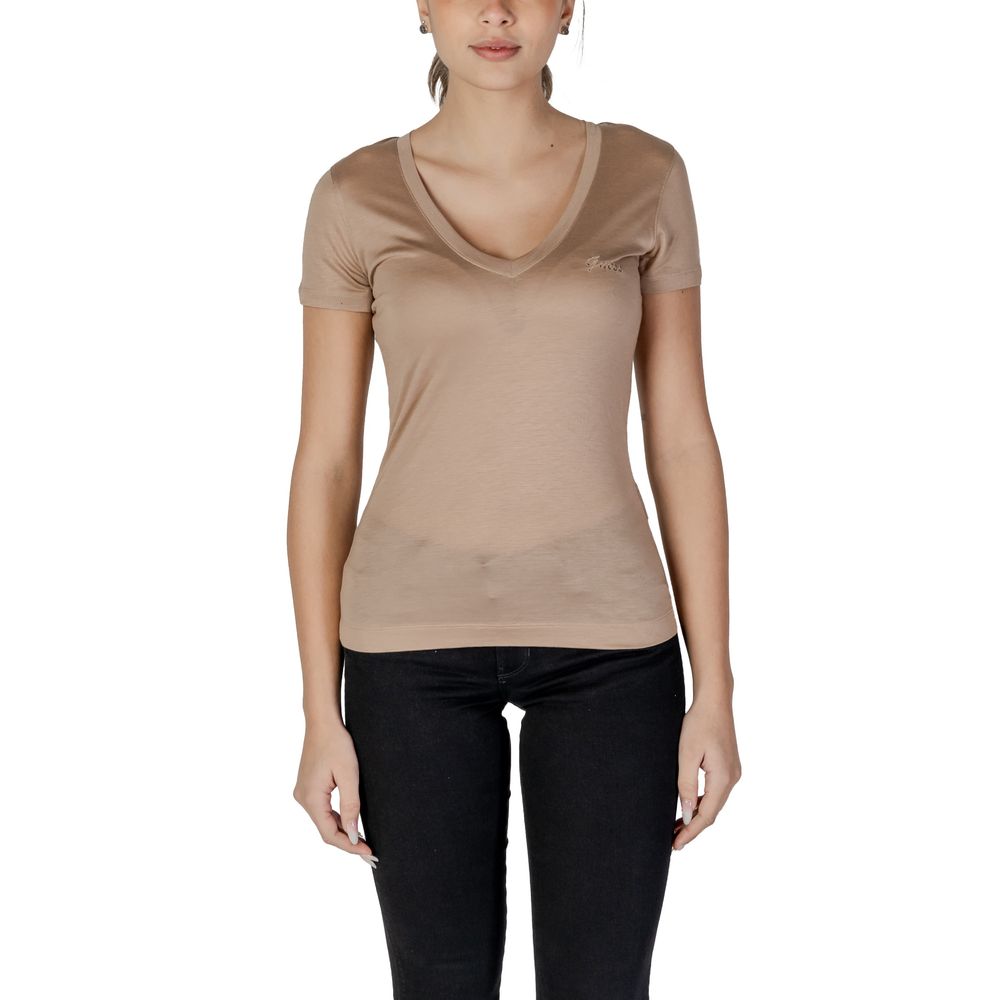 Beige Lyocell T-Shirt Guess