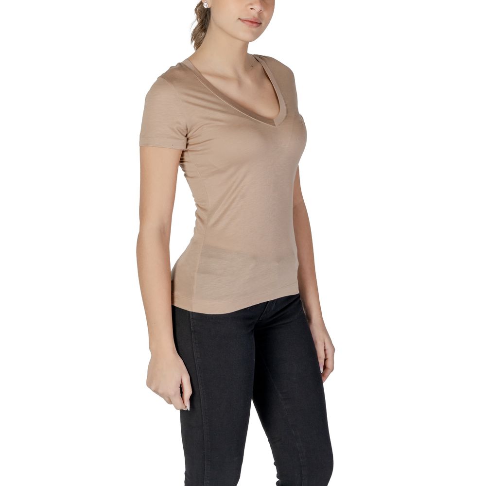 Beige Lyocell T-Shirt Guess