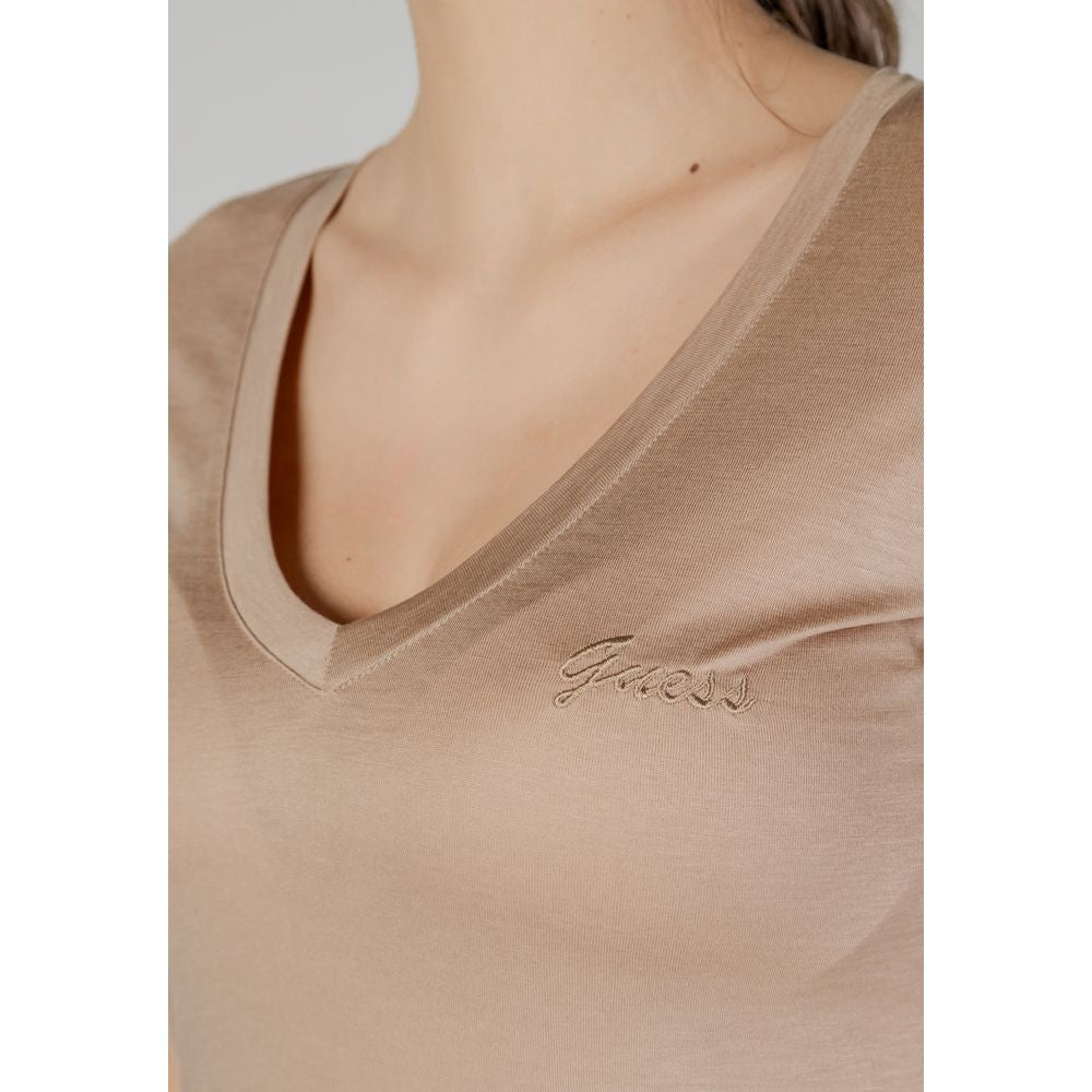 Beige Lyocell T-Shirt Guess