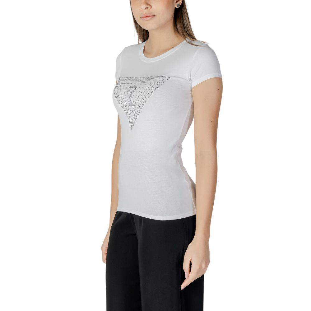 White Cotton T-Shirt Guess