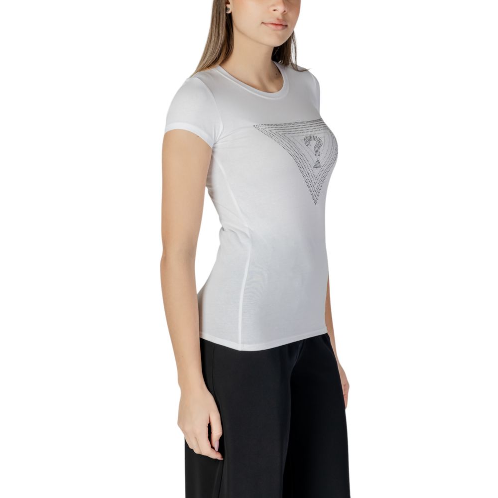 White Cotton T-Shirt Guess
