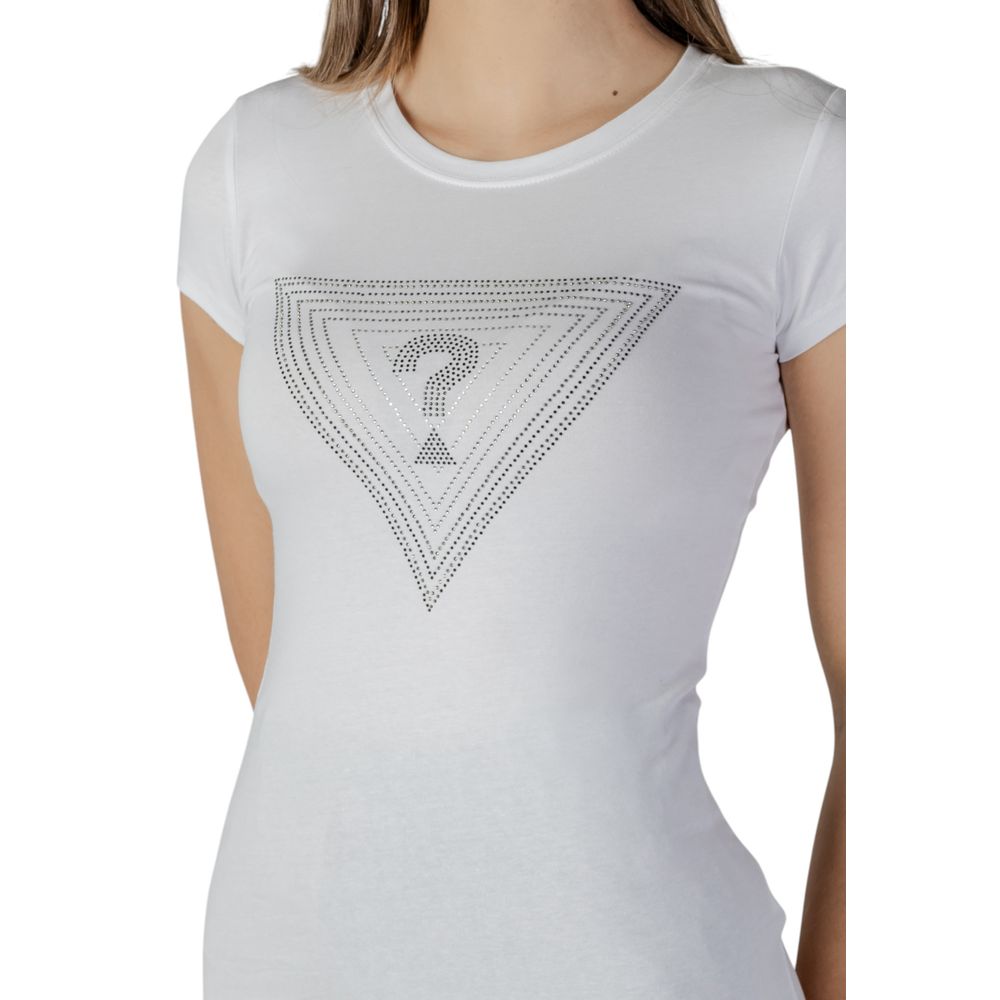 White Cotton T-Shirt Guess