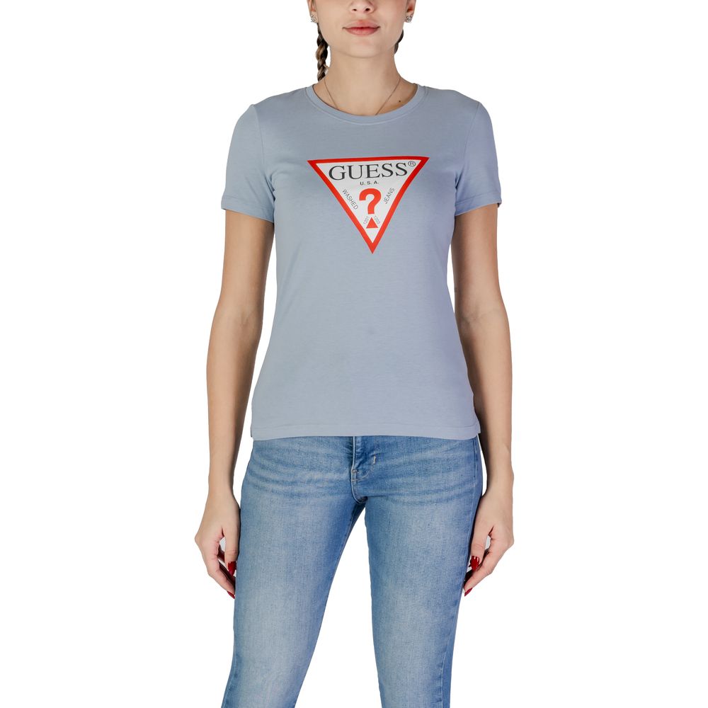 Blue Cotton T-Shirt Guess