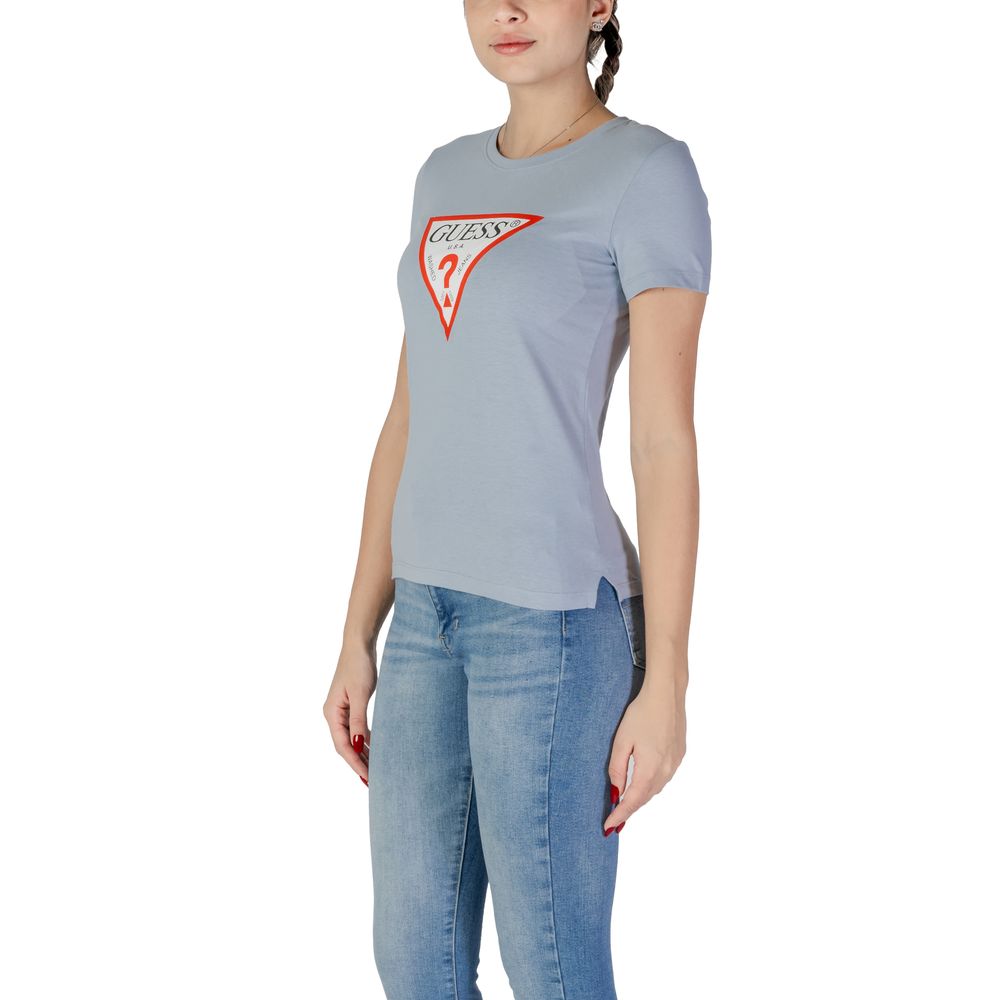 Blue Cotton T-Shirt Guess