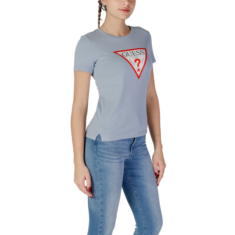 Blue Cotton T-Shirt Guess